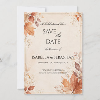 Save The Date Mariage Bohème Automnal