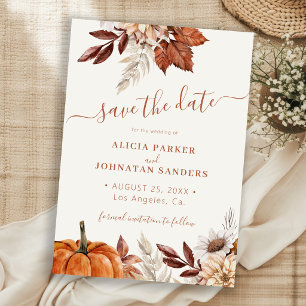 Save The Date Mariage bohème automnal en terre cuite