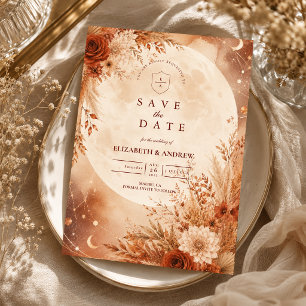 Save The Date Mariage Bohème Automnal Éthéré