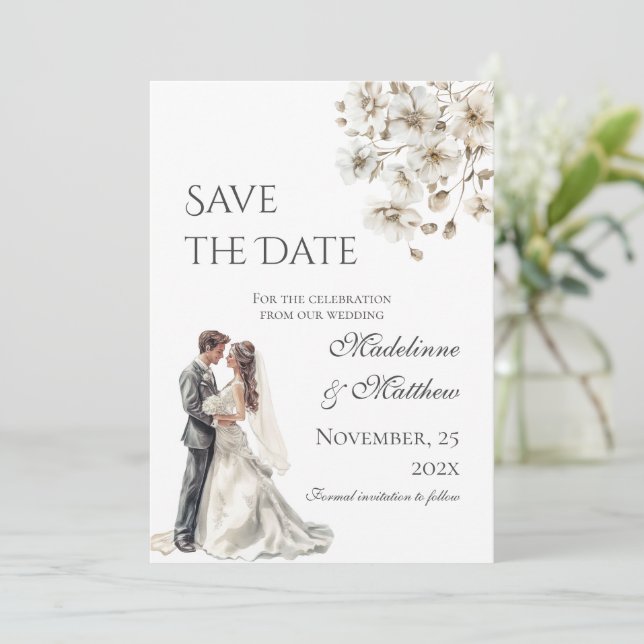 Save The Date Mariage Bohème Enregistrer la Date (Debout devant)
