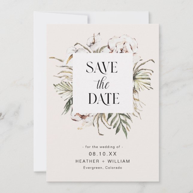 Save The Date Mariage Bohème Faire Part de Date de Sauvegarde (Devant)