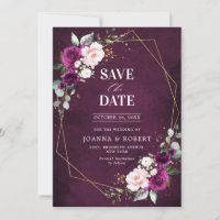 Mariage Bohème Géométrique Rose Fushia Prune Rose 