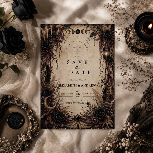 Save The Date Mariage Bohème Gothique (Créateur téléchargé)