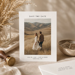 Save The Date Mariage Bohème Minimaliste Moderne Photo Date à Sa