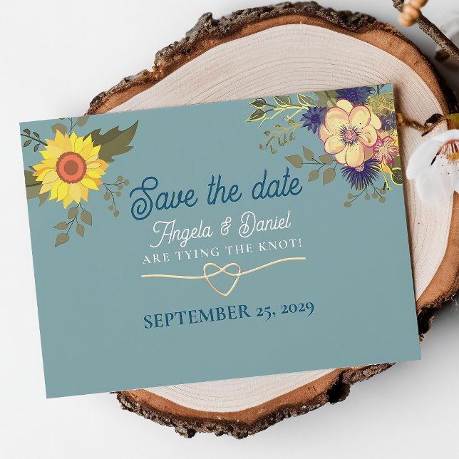Save The Date Mariage Bohème Tournesol (Créateur téléchargé)