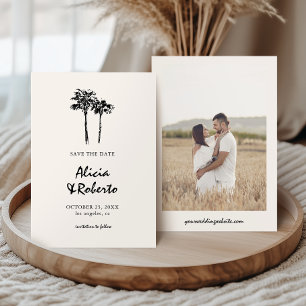 Save The Date Mariage Bohème Tropical à Petit Budget avec Palmie