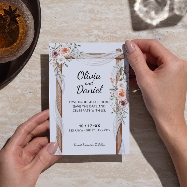 Save The Date Mariage Boho Arch Rustique (Créateur téléchargé)