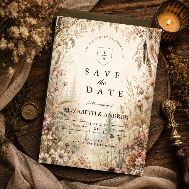 Save The Date Mariage Boho Boisée Fantaisiste (Créateur téléchargé)