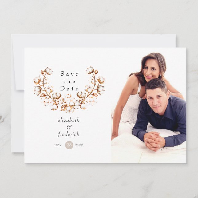 Save The Date Mariage Boho Cotton (Devant)