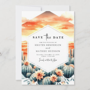 Save The Date Mariage Boho Printable Cactus