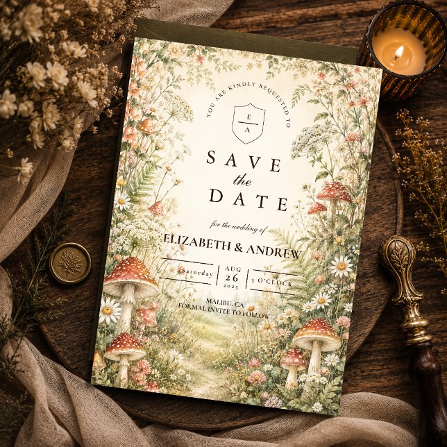 Save The Date Mariage Boisée Champignon Enchanté (Créateur téléchargé)