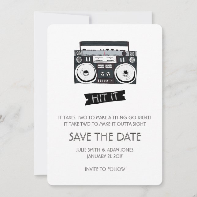 Save The Date Mariage Boom Box - Enregistrer la date (Devant)
