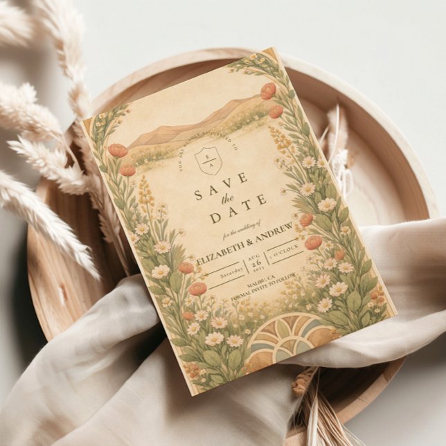 Save The Date Mariage botanique bohème dans le désert (Créateur téléchargé)