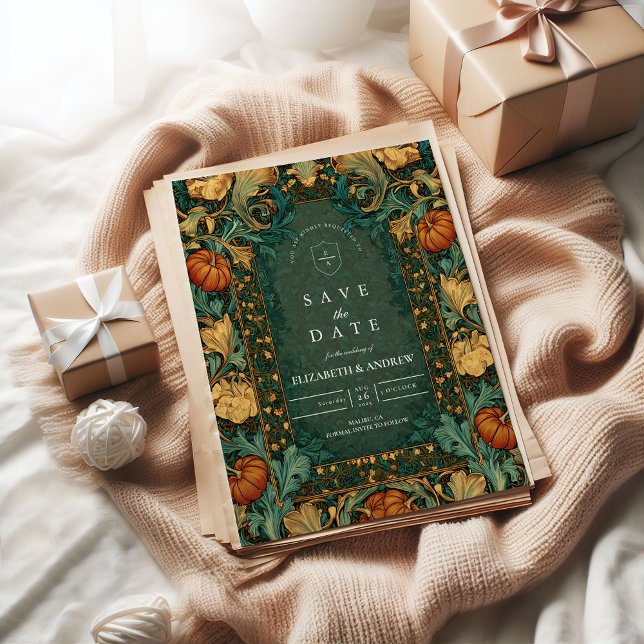Save The Date Mariage botanique d'automne d'or (Créateur téléchargé)