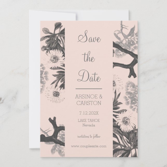 Save The Date Mariage botanique de charme (Devant)