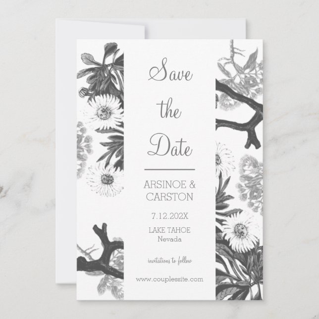 Save The Date Mariage botanique de charme (Devant)