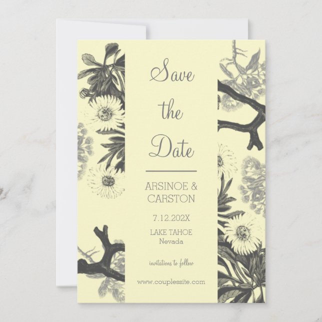 Save The Date Mariage botanique de charme (Devant)
