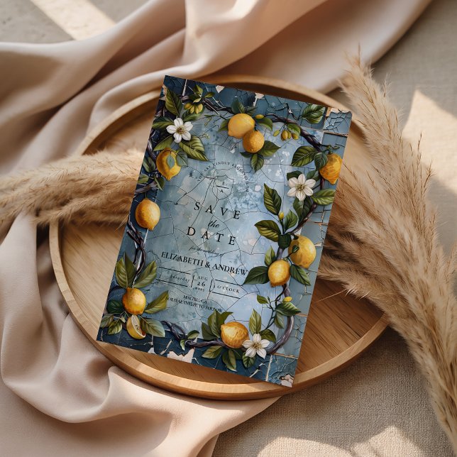 Save The Date Mariage Botanique de Citron Frais (Créateur téléchargé)