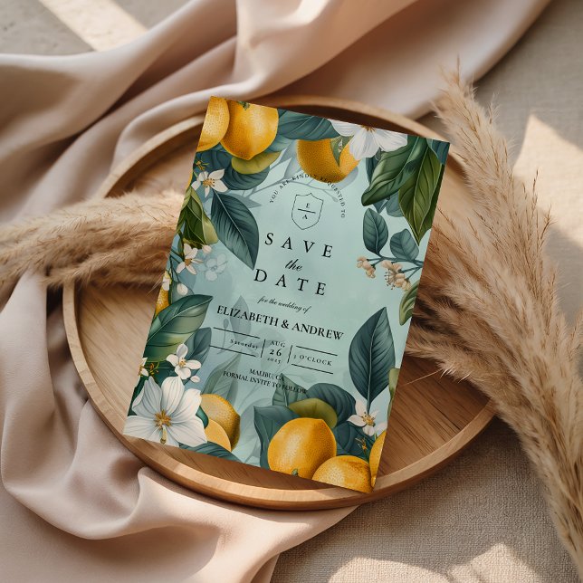Save The Date Mariage Botanique de Jardin de Citron (Créateur téléchargé)