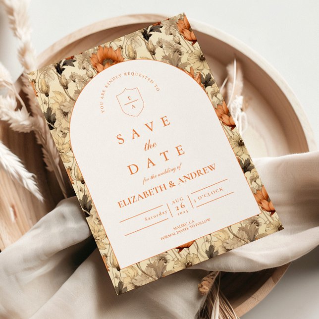 Save The Date Mariage Botanique Élégant d'Automne (Créateur téléchargé)