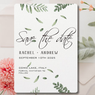 Save The Date Mariage Botanique élégant Script moderne simple