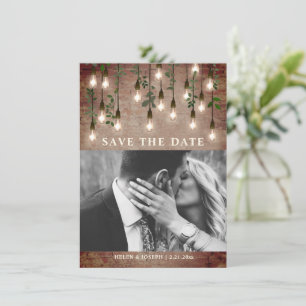 Save The Date Mariage botanique en briques industrielles vintage