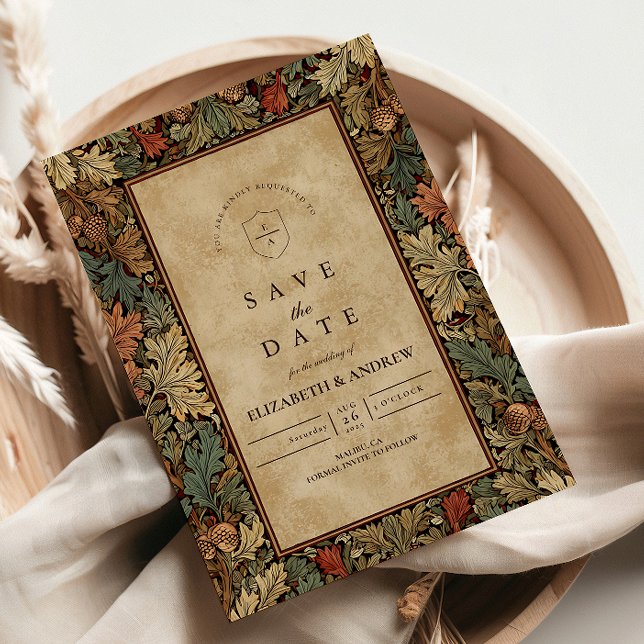 Save The Date Mariage Botanique Feuillage Vintage (Créateur téléchargé)