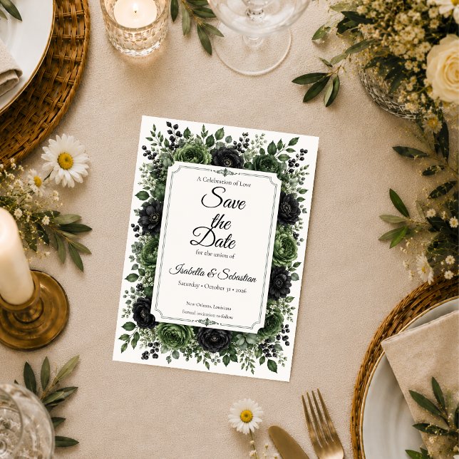 Save The Date Mariage Botanique Maussade (Créateur téléchargé)