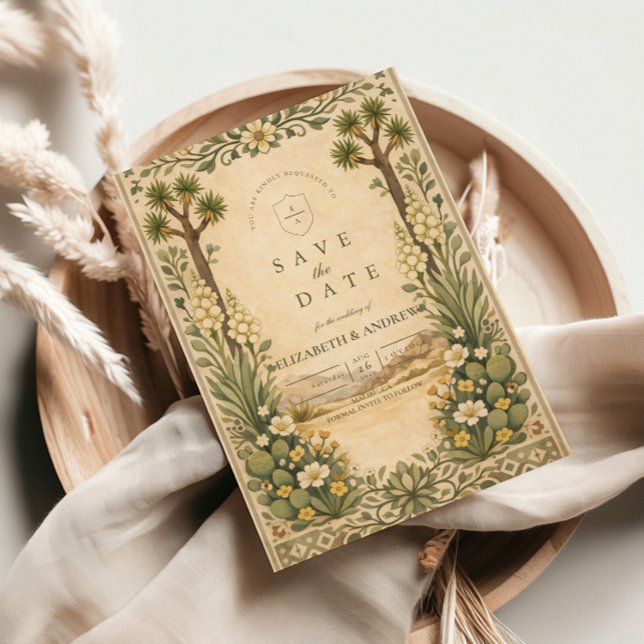 Save The Date Mariage botanique rustique dans le désert (Créateur téléchargé)