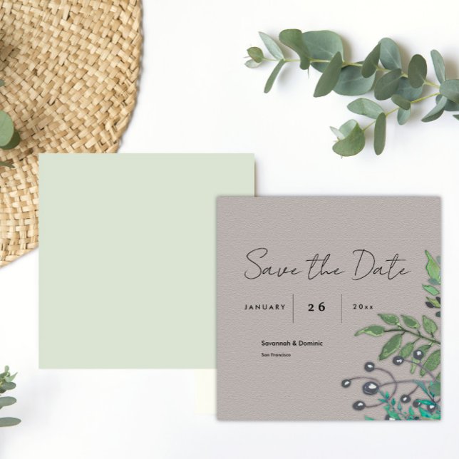Save The Date Mariage botanique rustique moderne (Créateur téléchargé)