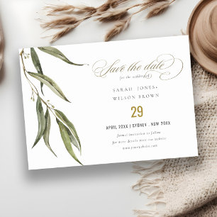 Save The Date Mariage botanique simple d'Eucalyptus
