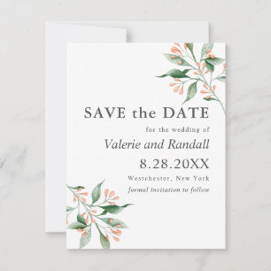 Save The Date Mariage botanique simple et élégant Enregistrer la
