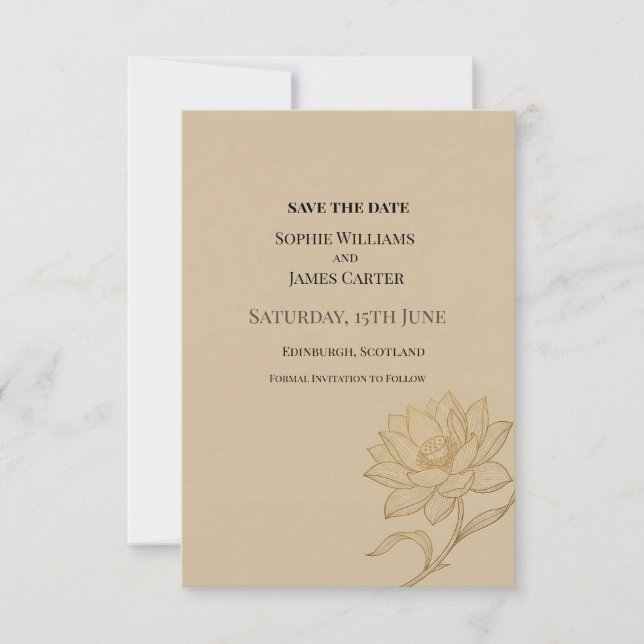 Save The Date Mariage Botanique Tan (Devant)