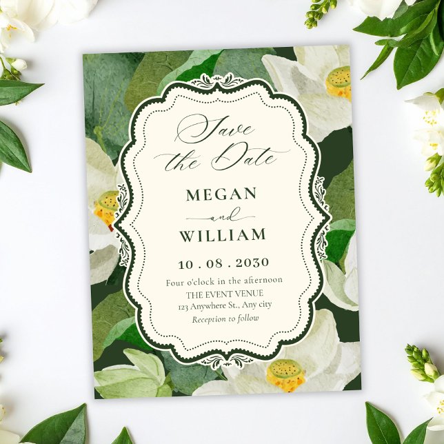 Save The Date Mariage botanique vert (Créateur téléchargé)
