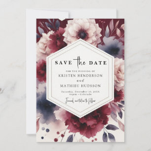 Save The Date Mariage Bourgogne minime unique