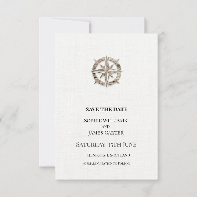 Save The Date Mariage Boussole (Devant)