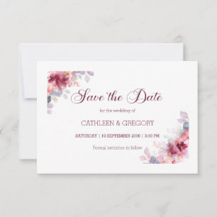 Save The Date Mariage calligraphié aquarelle automne Bourgogne