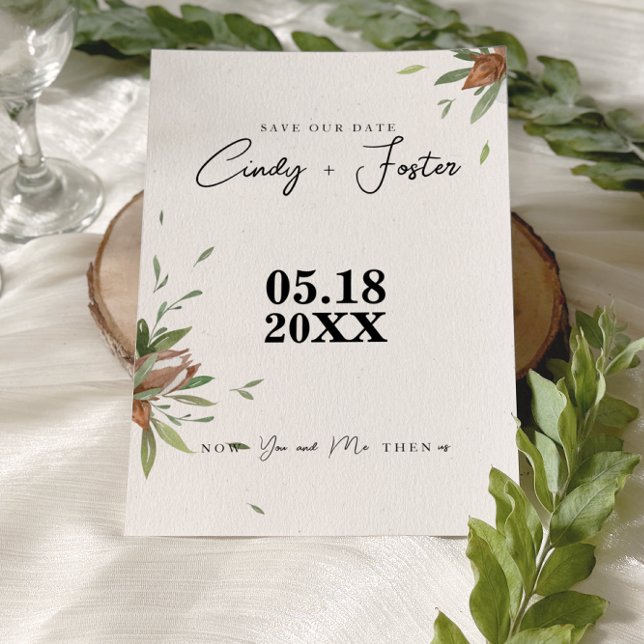 Save The Date Mariage Campagnard au Coton et au Feuillage (Créateur téléchargé)