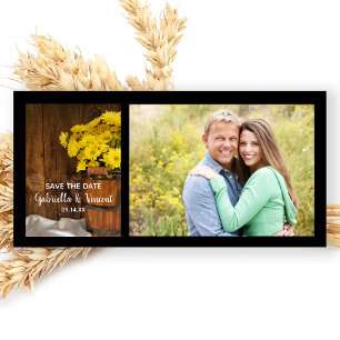 Save The Date Mariage campagnard de regroupement et de marguerit