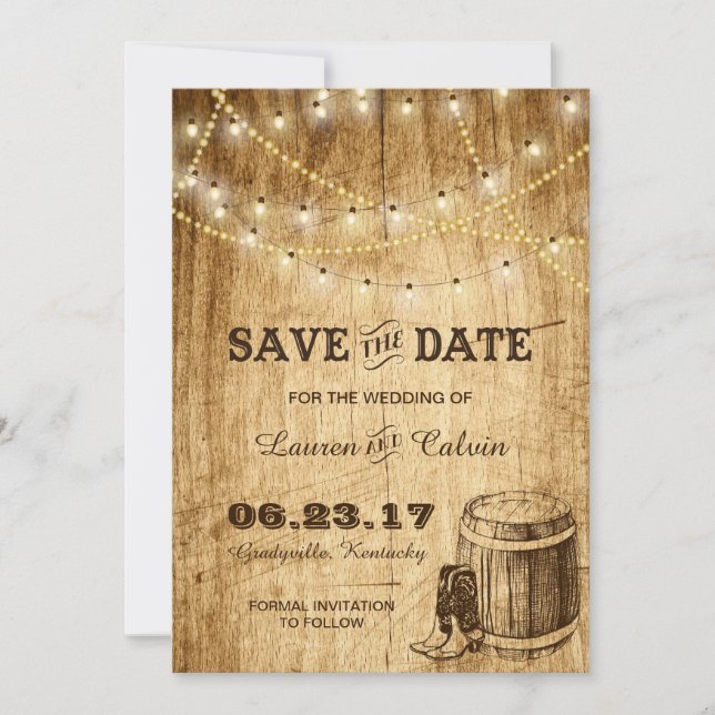 Save The Date Mariage campagnard Enregistrer la date (Devant)