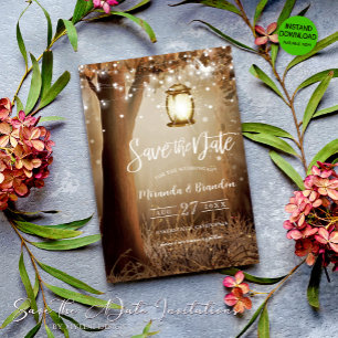 Save The Date Mariage campagnard rustique Enregistrer la date In