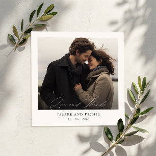 Save The Date Mariage carré photo minimaliste romantique