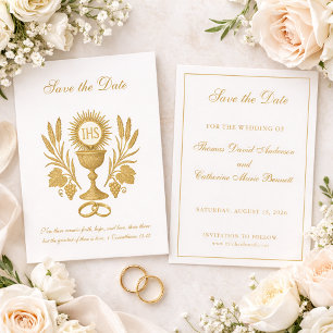 Save The Date Mariage Catholique Élégant Enregistrez la Date