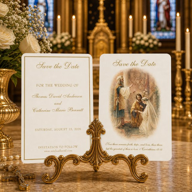 Save The Date Mariage Catholique Élégant Enregistrez la Date (Créateur téléchargé)