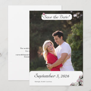 Save The Date Mariage catholique rose et blanc