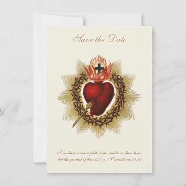 Save The Date Mariage Catholique Sacré-Cœur de Jésus (Devant)