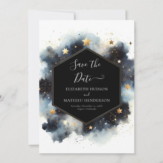 Save The Date Mariage céleste de Boho Whimsical (Devant)