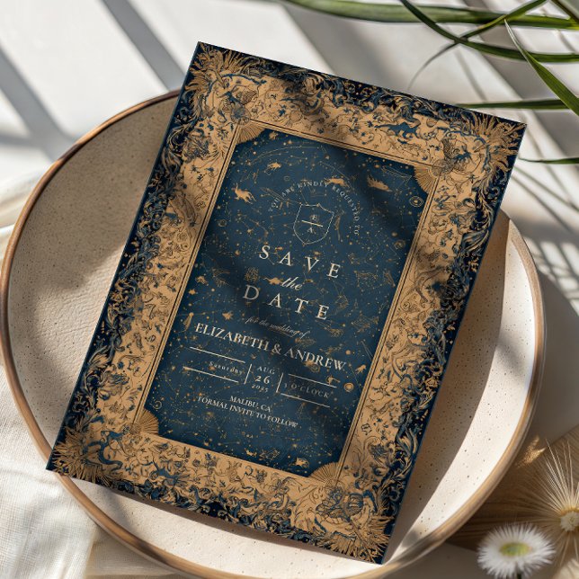 Save The Date Mariage céleste de minuit royal (Créateur téléchargé)