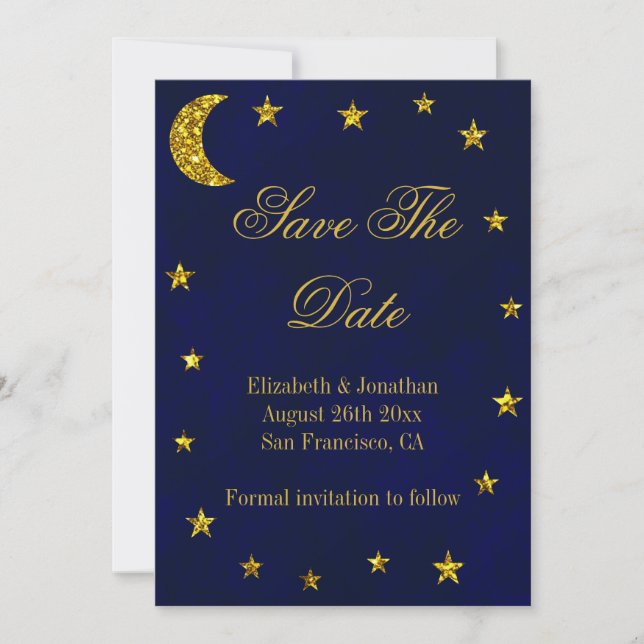 Save The Date Mariage céleste du ciel nocturne (Devant)