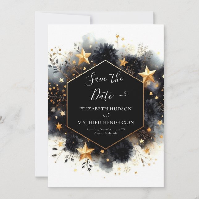Save The Date Mariage céleste minimal simple (Devant)